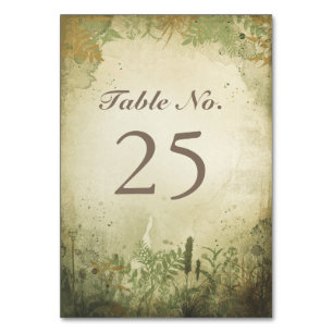 Rustic WOODLAND table number cards