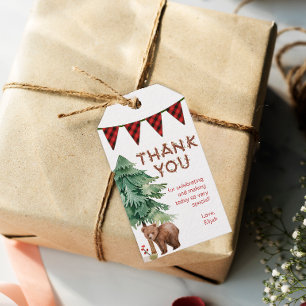 Rustic Woodland Thank you Birthday Favour Gift Tags