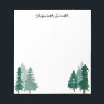 Rustic Woodland Tree Forest Watercolor Script Name Notepad<br><div class="desc">Rustic Woodland Tree Forest Watercolor Script Name Notepad</div>
