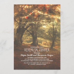 Rustic Woodland Trees Rehearsal Dinner Invitation
