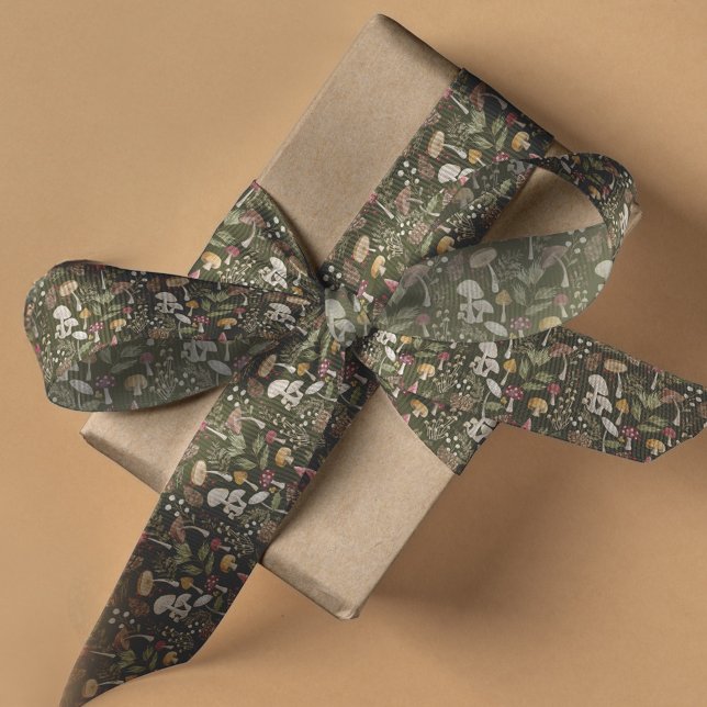 Rustic Woodland Watercolor Woodsy Mushroom Forest Grosgrain Ribbon (Rustic Woodland Watercolor Woodsy Mushroom Forest Grosgrain Ribbon)