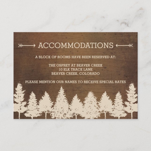 Rustic Woodland Wedding Enclosure Cards (Front)