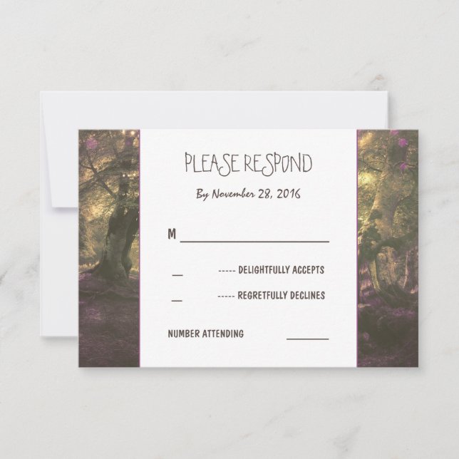 Rustic Woodland Wedding RSVP (Front)