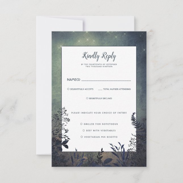 Rustic Woodland Wedding RSVP Card (Front)
