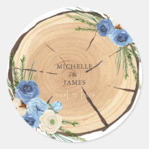 Rustic Woodland Wedding Theme Classic Round Sticker