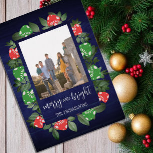 Rustic Woodland Whimsical Mushrooms Christmas Foil Holiday Card