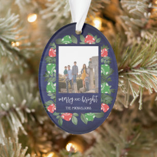Rustic Woodland Whimsical Mushrooms Christmas Ornament