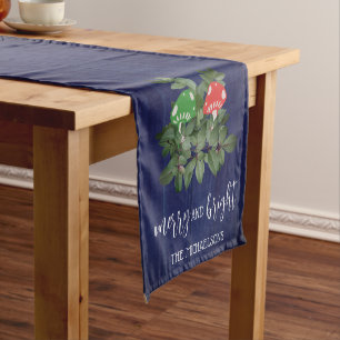 Rustic Woodland Whimsical Mushrooms Christmas Short Table Runner