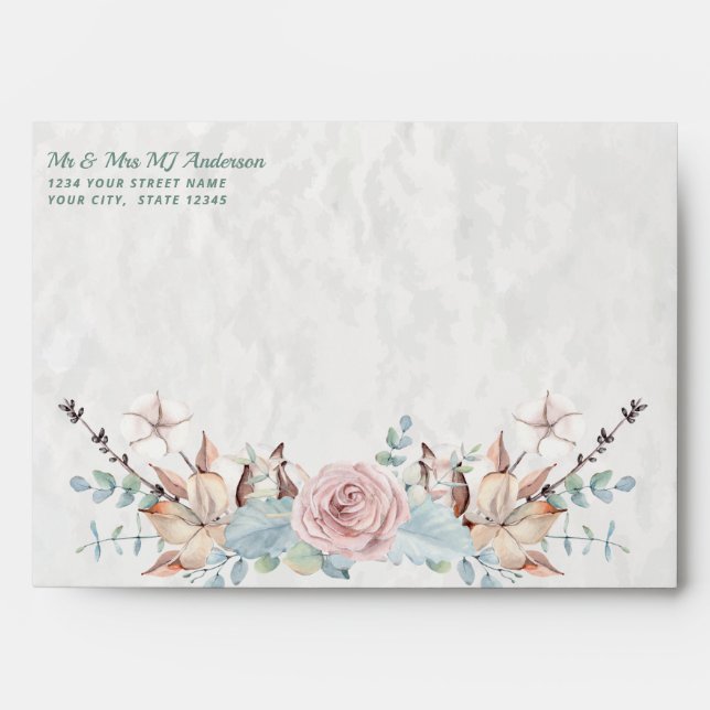 Rustic Woodland Winter Floral Kaylin Envelope (Front)