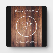 Rustic Woodlook Wedding Tabletop Plaque with Easel