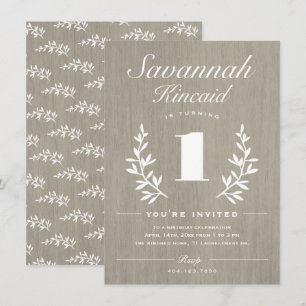 Rustic Woods 1st Birthday Party Invitation