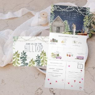Rustic Woods Barn Wedding   Tri-Fold Invitation