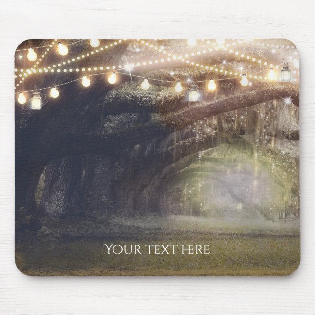 Rustic Woods Enchanted Forest & Lights Elegant Mouse Mat (Front)