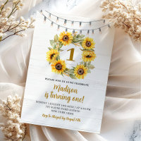 Rustic Woods Sunflower First Birthday