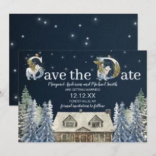 Rustic Woods Winter Wonderland Save the Date Invitation