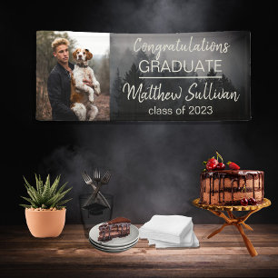 Rustic Woodsy Congratulations Graduate Photo Banner