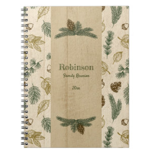 Rustic woodsy family reunion memories notebook