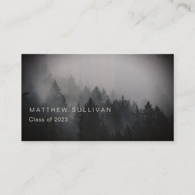 Rustic Woodsy Graduation Insert Name Cards (Front)