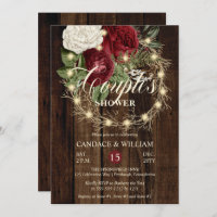 Rustic Woodsy Lighted Wreath Couple's Shower