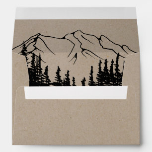 Rustic Woodsy Mountain Wedding Invitation Envelope