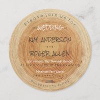 Rustic Woodsy Tree Trunk Slice Unique Wedding