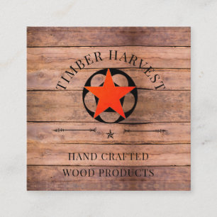Rustic Woodworker Wood Square Business Card