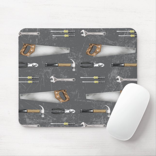 Rustic Workman Tools  Mouse Mat (With Mouse)