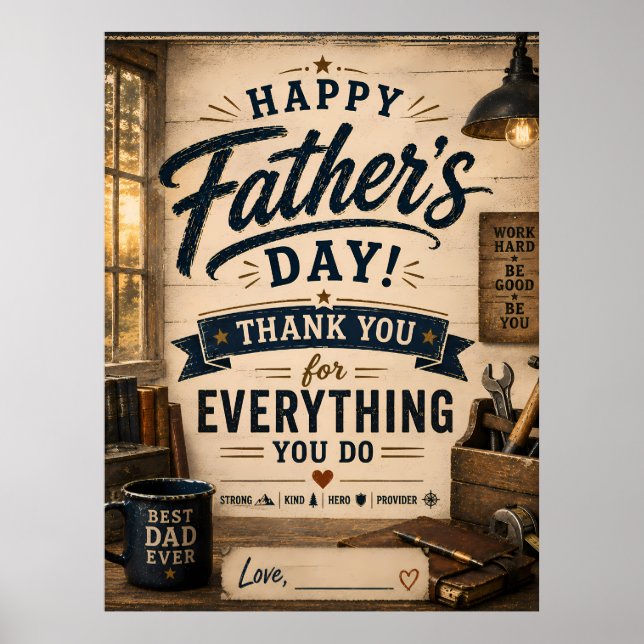 Rustic Workshop Father’s Day Poster (Front)
