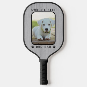 Rustic World's Best Dog Dad Custom Photo Pickleball Paddle