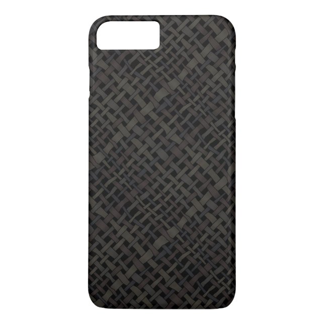Rustic Woven Elegant Black Burlap Case-Mate iPhone Case (Back)