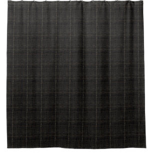 Rustic Woven Elegant Black Burlap Shower Curtain