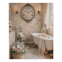 Rustic Wrapped Canvas French Farmhouse Bathroom
