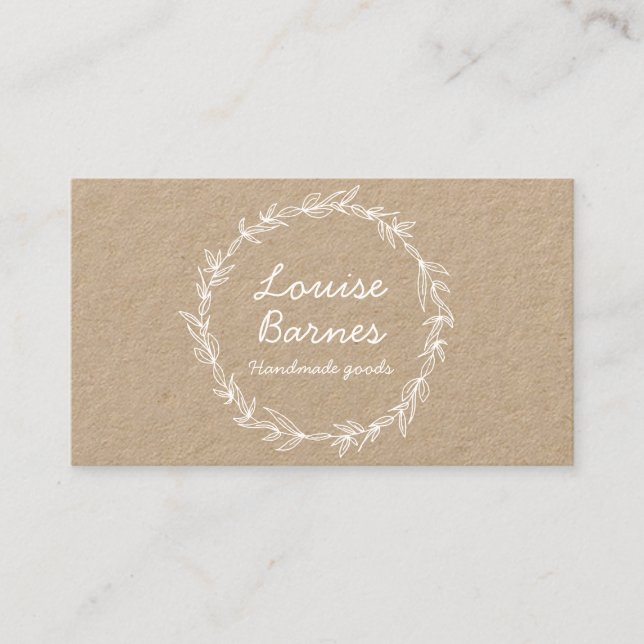 Rustic wreath business card (Front)