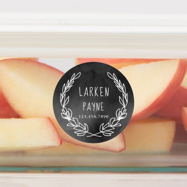 Rustic wreath chalkboard kids name waterproof (Affixed)