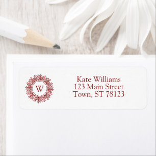 Rustic Wreath Christmas Monogram Address