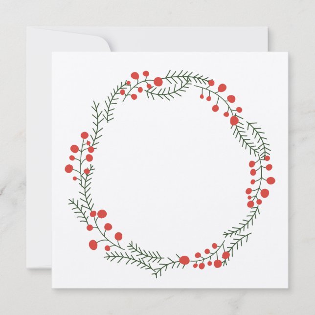 Rustic wreath frame border blank kraft Christmas Holiday Card (Front)