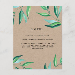 Rustic Wreath Greenery Wedding Hotel Card