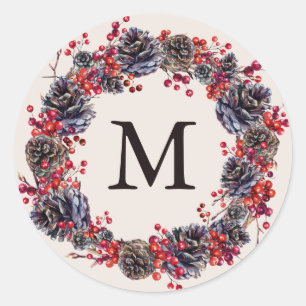 Rustic Wreath Holiday Stickers