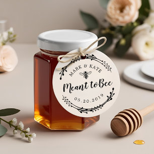 Rustic Wreath Meant to Bee Honey Wedding Favour Rubber Stamp