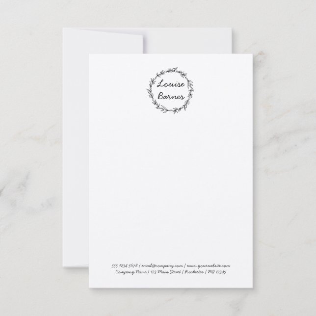 Rustic wreath note card (Front)