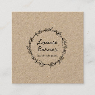 Rustic wreath on kraft paper business card