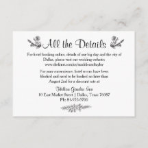 Rustic Wreath Wedding Accommodation Card