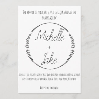 Rustic Wreath Wedding Invite
