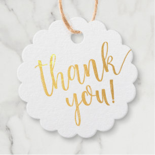 Rustic Wreath Wedding Monogram Real Gold Foil Favour Tags