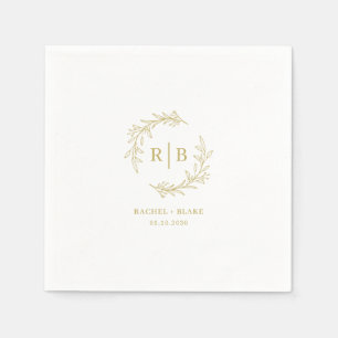 Rustic Wreath Wedding Rehearsal Engagement Party Napkin