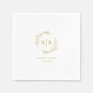 Rustic Wreath Wedding Rehearsal Engagement Party Napkin