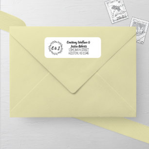 Rustic Wreath Wedding Return Address