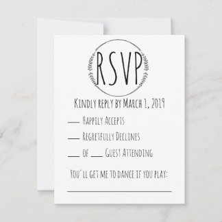 Rustic Wreath Wedding RSVP Card