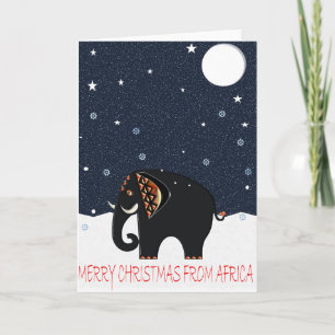 RUSTIC XMAS ELEPHANT 107 HOLIDAY CARD