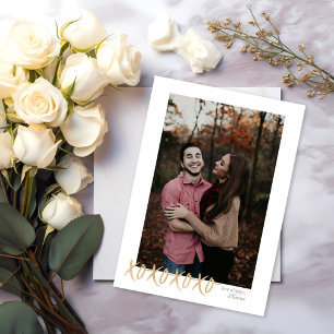 Rustic XOXO Hugs & Kisses Valentine Photo Card